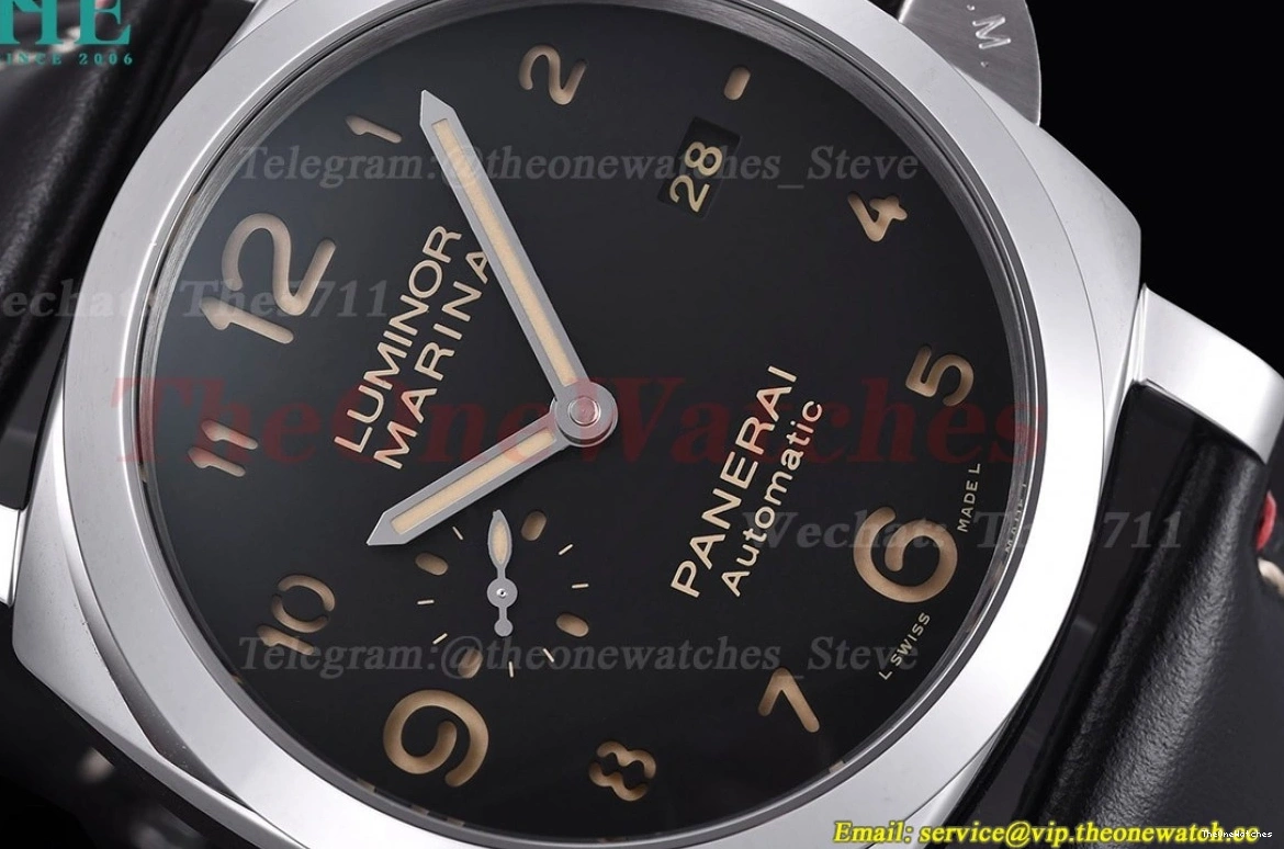 44mm Black SS Luminor LE TTF Marina P9010 PAM732 Dial 0512